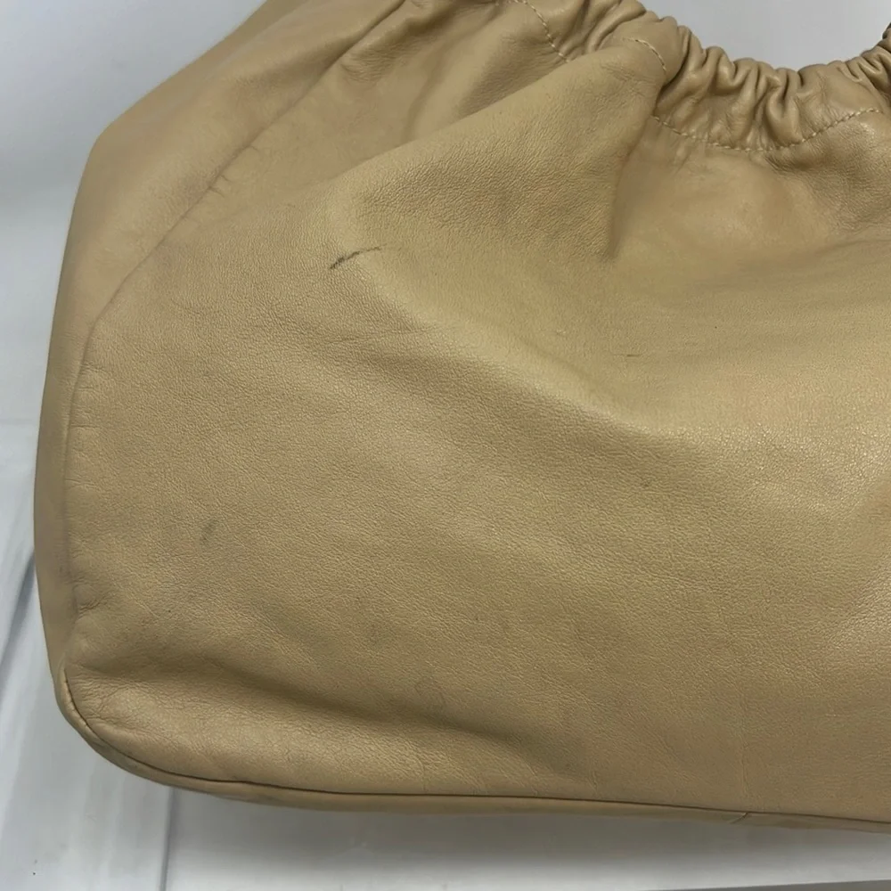 Salvatore Ferragamo Nude Light Weight Soft Leather Shoulder Bag